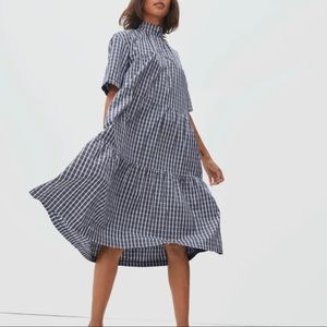 Everlane tiered mockneck dress - size small